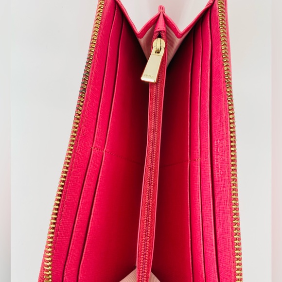 Authentic Furla Genuine Leather Accordion Wallet Bubble Gum Pink - Picture 7 of 17